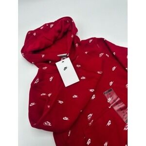 Nike Kids All Over Print‎ Red Pullover Hoodie Sweatshirt Size XS